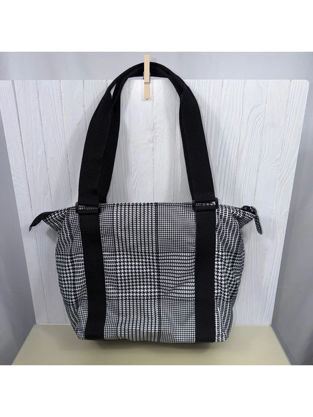 Lauren Ralph Lauren Houndstooth Plaid Tote Bag